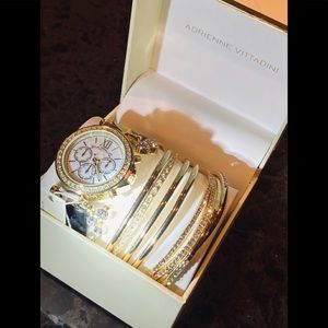 🐣 WAS $70 Adrienne Vittadini Analog & Rhinestone Bangles